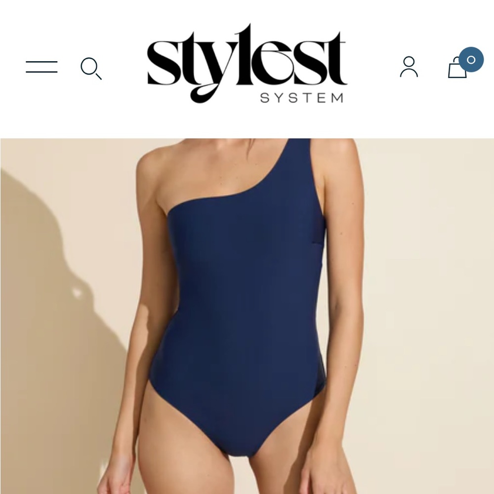 Navy Stylest One-Shoulder swimsuit